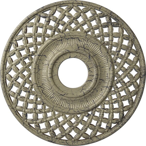 Ekena Millwork Robin Medallion (Canopies up to 6 1/4"), 22 1/4"OD x 4 3/4"ID x 1 1/4"P, Castle Stone Crackle CM22RBCSC - main